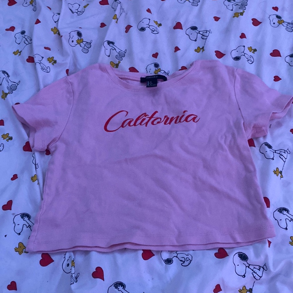 Pink shirt with california. Size small from Forever 21